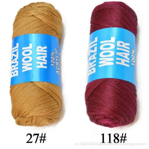hair yarn Brazilian wool hair low temperature flame retardant synthetic fiber for braiding